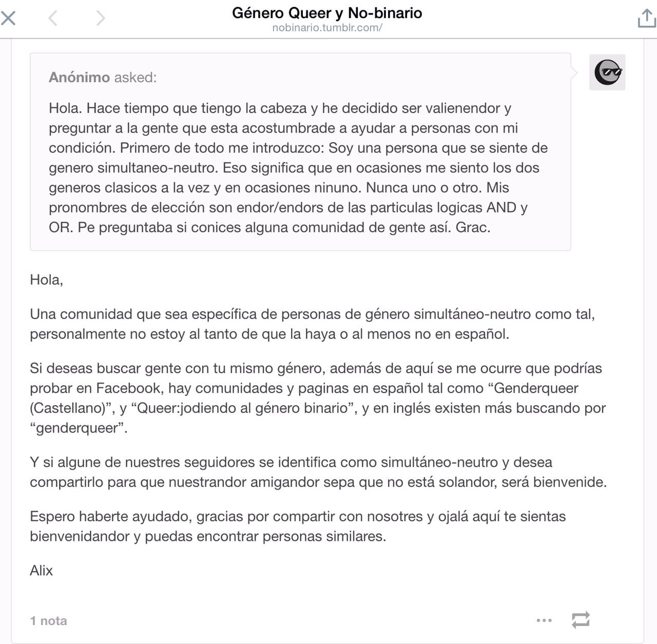 Nuestrandor amigandor no está solandor